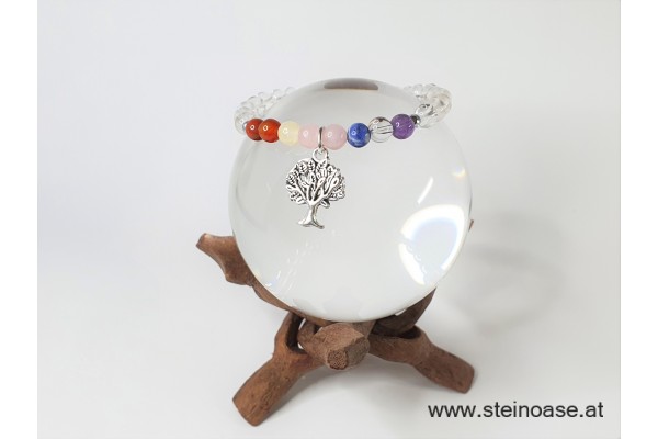 Armband Chakra & Bergkristall & Baum